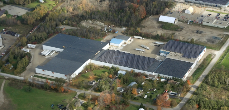 aerial photo of cold storage warehouse 