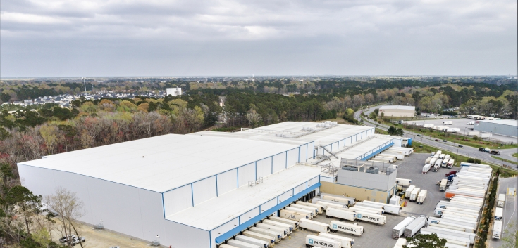 aerial photo of cold storage warehouse 