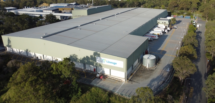 aerial photo of cold storage warehouse 