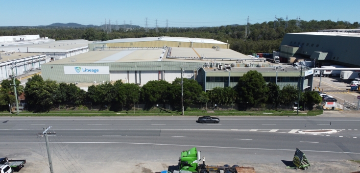 aerial photo of cold storage warehouse 