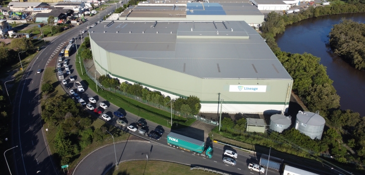 aerial photo of cold storage warehouse 